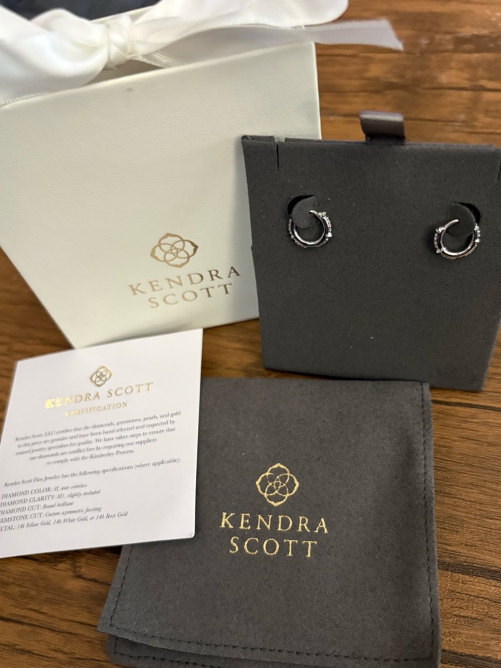 Kendra Scott Fine Jewelry Jett 14k White Gold Earrings - Picture 2 of 9